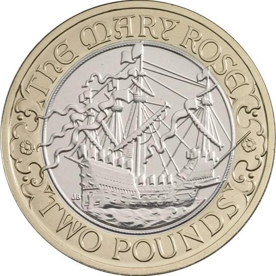 2011 Maiden Voyage of Mary Rose £2 Circulated Coin