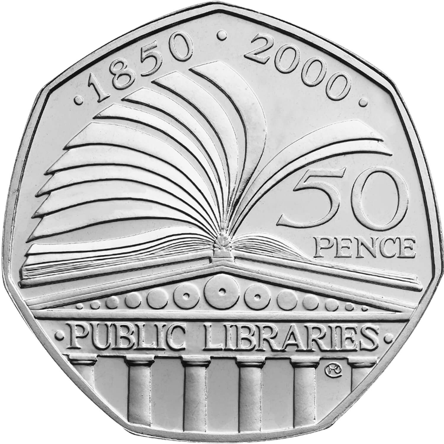 Find out how much the 2000 Public Libraries 50p is worth