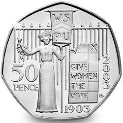 Is the 2003 Suffragettes 50p rare and how much is it worth?