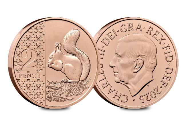 2025 Red Squirrel Two Pence Definitive 2p Brilliant Uncirculated Coin