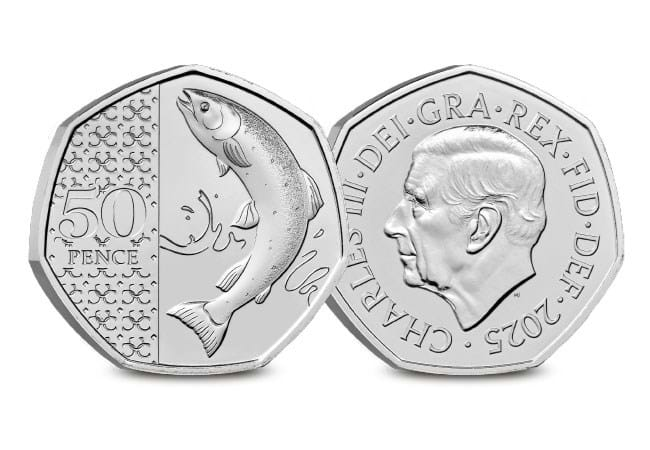 2025 Atlantic Salmon Definitive 50p Brilliant Uncirculated Coin