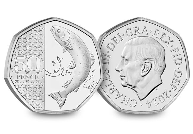 2024 Atlantic Salmon Definitive 50p Brilliant Uncirculated Coin