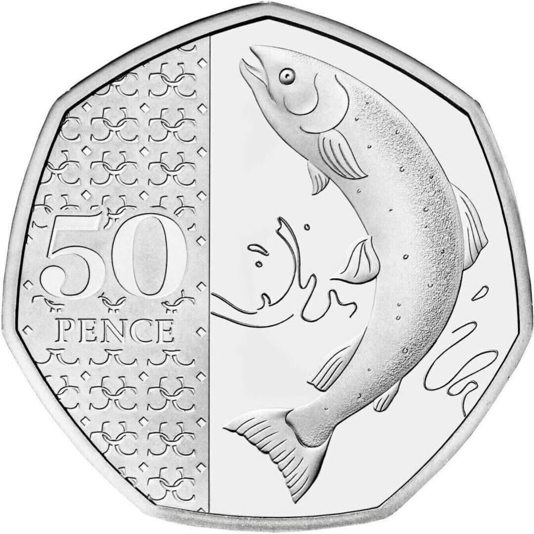 2023 Atlantic Salmon Definitive 50p Circulated Coin - Copes Coins