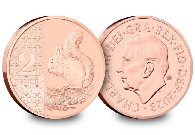 2023 Red Squirrel Two Pence Definitive 2p Brilliant Uncirculated Coin - Copes Coins