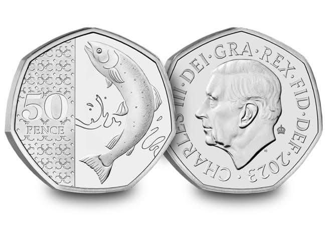 2023 Atlantic Salmon Definitive 50p Brilliant Uncirculated Coin - Copes Coins