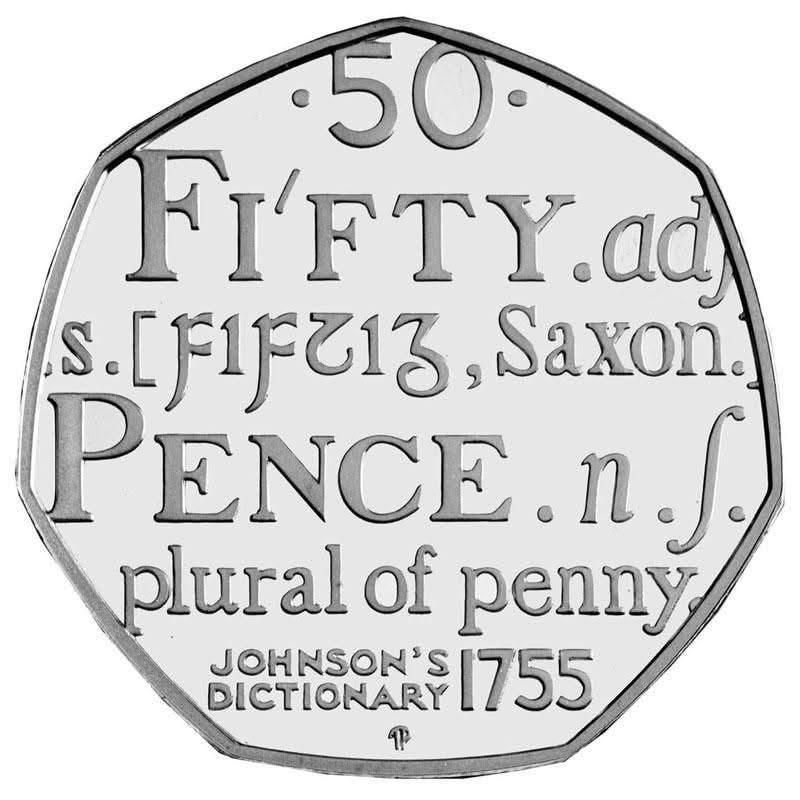 50p 2005 Johnson's Dictionary 50p Circulated Coin - Copes Coins