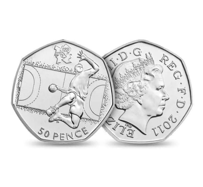 50p 2011 Olympics Handball 50p Circulated Coin - Copes Coins