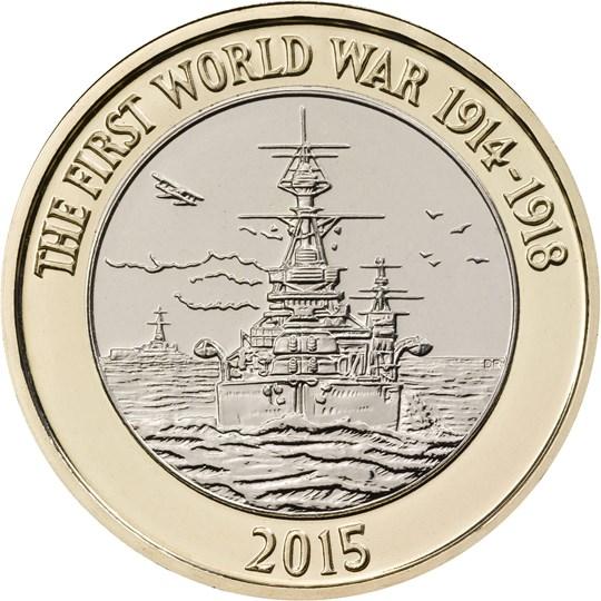 2015 First World War Centenary Royal Navy £2 Circulated Coin