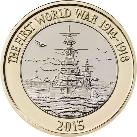 £2 2015 First World War Centenary Royal Navy £2 Circulated Coin - Copes Coins