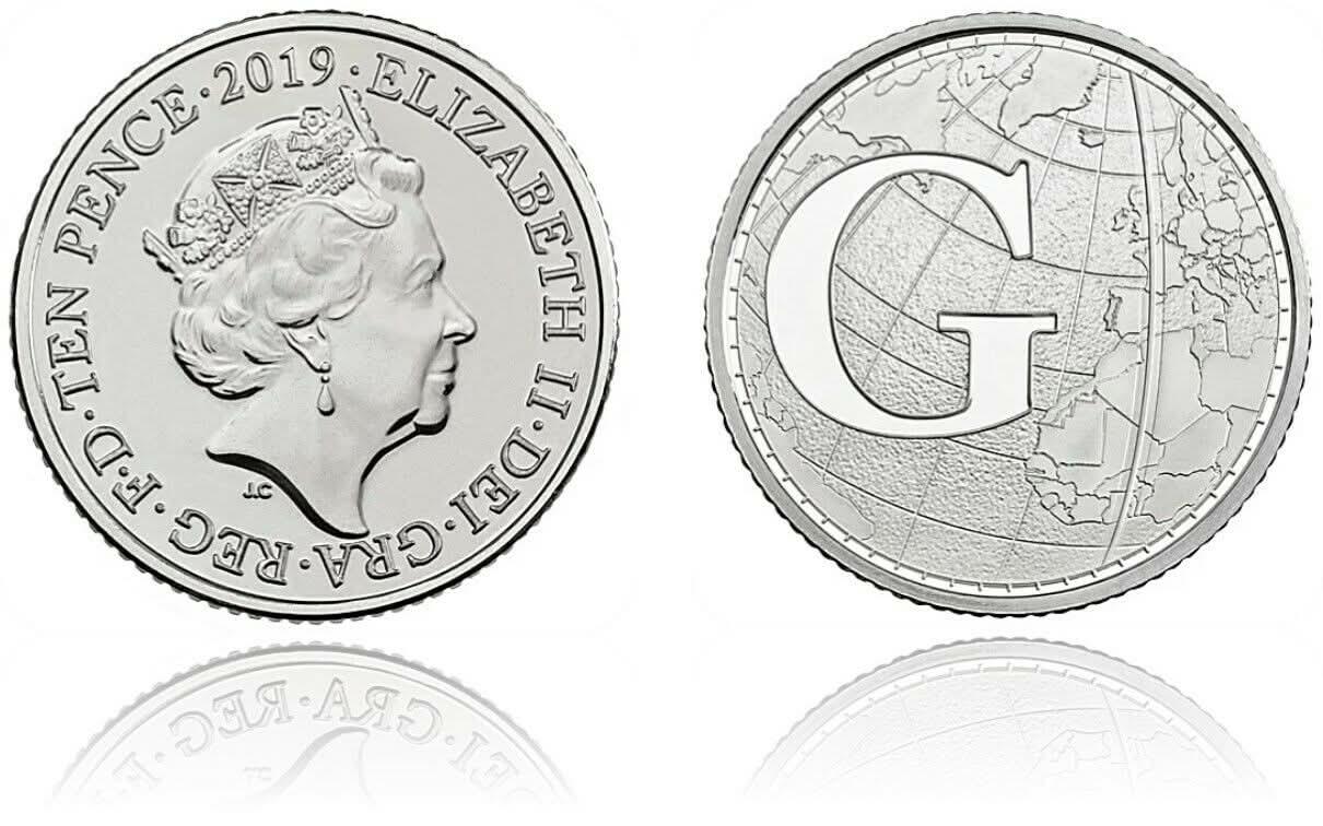 10p 2019 G Greenwich Mean Time A-Z 10p Circulated Coin - Copes Coins