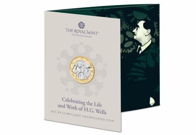 £2 2021 H G Wells £2 Brilliant Uncirculated Coin Pack - Copes Coins